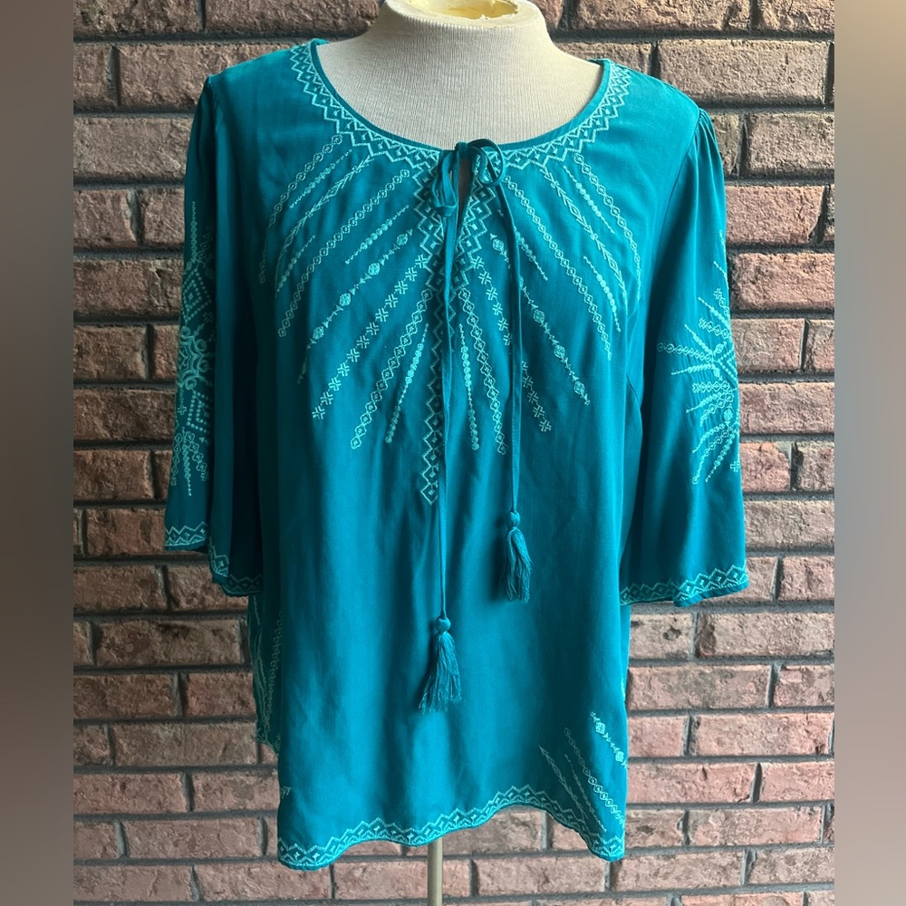 Savanna Jane Blouse-top medium enbroidery Green
